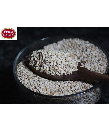 Spicy World White Sesame Seeds 5 lb Bulk Bag - Hulled Till for Quality and Freshness - Buy Online on SooperMarket.com