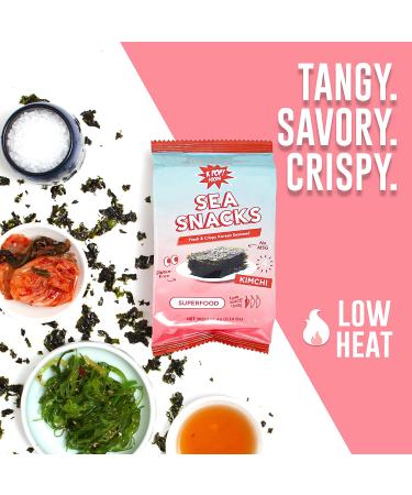KPOP Foods Kimchi Sea Snacks - 20 Individual Packs | Premium Kimchi Flavored Seaweed Snacks | Made with Korean Seaweed | Vegan, Keto, Low Calorie Superfood - Buy Online on SooperMarket.com