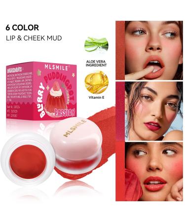 Jelly Lipstick Mud - Moisturizing Matte Velvet Lip Glaze & Cheek Blush with Aloe Vera | High Pigment Long Lasting Lip Makeup (05#Cupid 1 OZ - Buy Online on SooperMarket.com