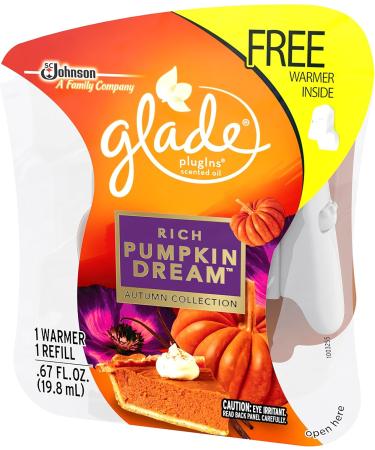 Glade Plugins Scented Oil Air Freshener Rich Pumpkin Dream Refill + Free Warmer 0.67 Fluid Ounce - Buy Online on SooperMarket.com