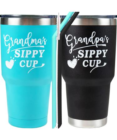 Grandma and Grandpa Mugs  Grandma Sippy Cup  Christmas Gifts  Grandpa Cups  Grandpa Sippy Cup Tumbler  Birthday Gifts for Grandparents  Grandparent Cups and Mugs  Grandma Gifts from Grandchildren black blue