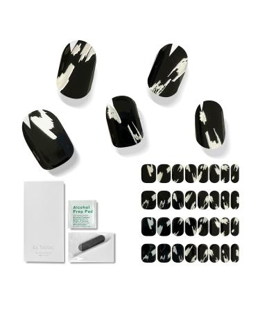 by Taptap London - Semi Cured Gel Nail Strips (Black Silver)