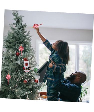 HOLIDYOYO 4pcs Lollipop Pendant Christmas Tree Hanging Peppermint Fake Christmas Candy Lollipops Red Plastic Red 11.60X5.00X1.60CM - Buy Online on SooperMarket.com