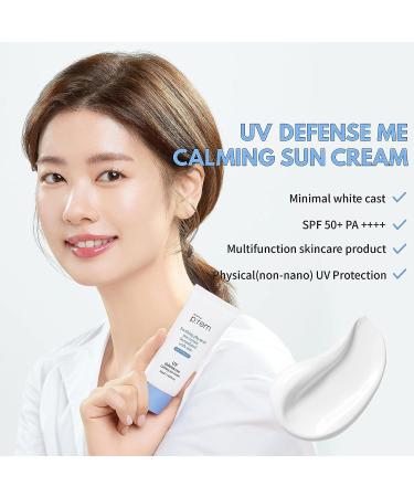 MAKEPREM UVA UVB Defense Me Calming Sun Cream SPF 50+ PA++++ 1.69 Fl Oz - Vegan Reef-Safe Mineral Sunscreen for Dry Sensitive Skin - Buy Online on SooperMarket.com