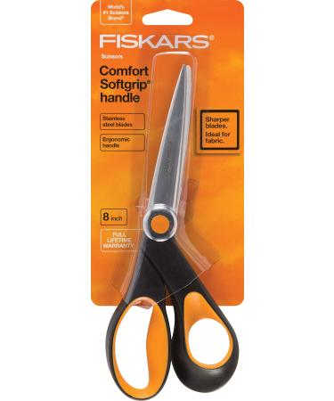 Fiskars 175800-1002 Razor-edge Softgrip Scissors, 8 Inch, Black