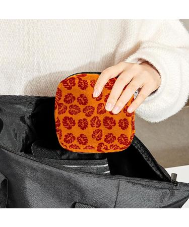 Orange Surf Leaves Sanitary Napkin Storage Bag - Menstrual Cup Pouch - Nursing Pad Holder - Portable Period Bag for Women and Teens - Multi-colored - Buy Online on SooperMarket.com