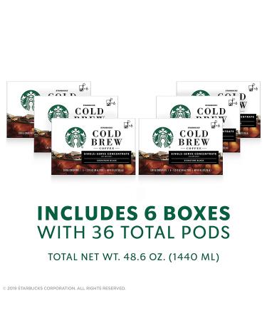 Starbucks Cold Brew Coffee Pods | Signature Black | 36 Single-Serve Concentrate Capsules | Pack of 6 - Buy Online on SooperMarket.com