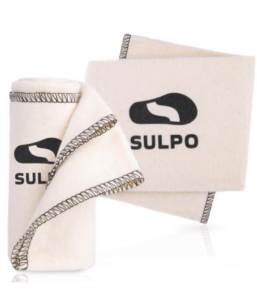 SULPO Shoe Cleaning Cloth - for Shoe Polishing - Natural Cotton - Does Not Cause Scratches - Shoe Cleaning Cloths - Pack of 2 Biege