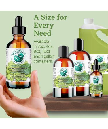 Green Coffee Bean Oil 236 ml Rich in Antioxidants Natural Moisturizer Versatile Use Bella Terra Oils  - Buy Online on SooperMarket.com