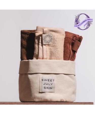 SWEET JULY Skin Face Towel Set - 100% Cotton Soft & Absorbent Day & Night Makeup Removal Pack of 6 | International Shipping - Buy Online on SooperMarket.com