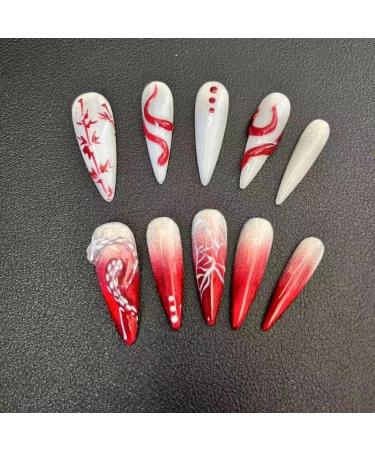 Temperament-enhancing manicure new Chinese gradient hand-painted hand-worn manicure finished product whitening nail patch.(S) - Buy Online on SooperMarket.com