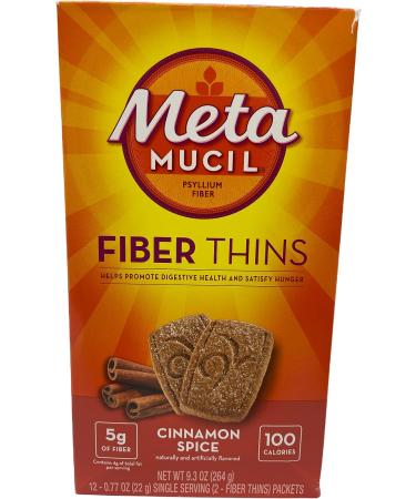 Metamucil Psyllium Fiber Thins Bundle - Cinnamon Spice (2 Boxes) with ThisNThat Tip Card - Buy Online on SooperMarket.com