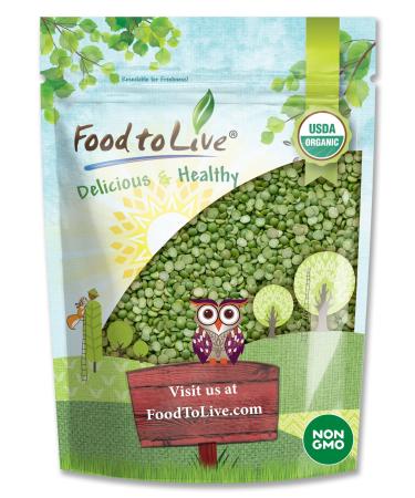 Organic Green Split Peas, 5 Pounds  Non-GMO, Dried, Vegan, Kosher, Bulk. Easy to Cook. Great Source of Protein, Fiber, Essential Minerals. Great for Pea Soup, Stews, Salads. Product of Canada. 5 Pound (Pack of 1)