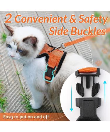 Rabbitgoo Cat Dishes & Adjustable Breakage-Proof Cat Harness Set - Orange M (1 Pack) for International Shipping - Buy Online on SooperMarket.com