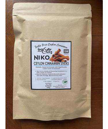 NIKO Ceylon Cinnamon Sticks (150g Resealable Pouch) Mild Sweet & Aromatic/No GMOs & Additives/Direct from Plantation/True Sri Lankan Cinnamon
