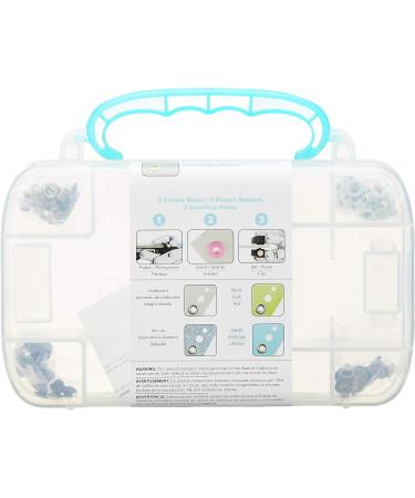 Crop-A-Dile Carrying Case by We R Memory Keepers | Includes heavy-duty-plastic carrying case with teal handle and 100 eyelets in assorted colors - Buy Online on SooperMarket.com