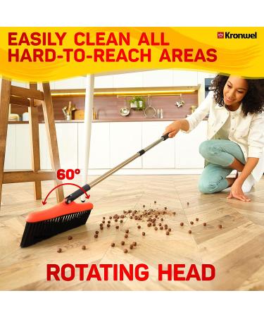 Long Handle Broom and Dustpan Set - Kitchen and Lobby Cleaning Combo - Red - Buy Online on SooperMarket.com