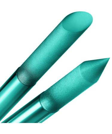 Glass Cuticle Pusher by GLADZY - Manicure Stick, Genuine Czech Quality, Professional Precision Filing Cuticle Remover, Abrasive Surface Never Wears Out Glass Cuticle Pusher - Turquoise