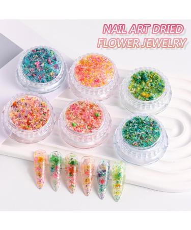 1Box 3D Dried Flower Nails Art Nail Accessories Elegant Nails Art Adornments Decoration Perfect For Nail Decoration Mixed Flowers For Nails Art S053A - Buy Online on SooperMarket.com