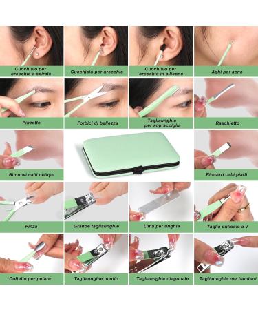 Jupeli Nail Set - Professional Pedicure & Manicure Kit for Men | Stainless Steel Nail Clippers & Grooming Tools - Perfect Valentine s Day & Christmas Gift (Green) - Buy Online on SooperMarket.com