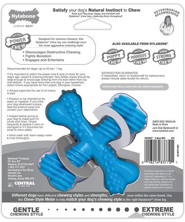 Nylabone Power Chew X-Shaped Bone Beef for Adult Dog Tough Chewers - Small/Regular Size - Buy Online on SooperMarket.com