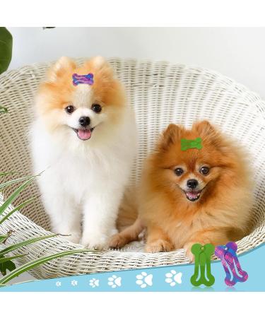 50pc Bone Shaped Dog Hair Clips | Multicolor Small Snap Barrettes for Pets - 25 Styles Available - Buy Online on SooperMarket.com