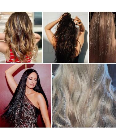 Goabroa Hair Tinsel Kit - 47 Inches, 2550 Strands, Heat Resistant Glitter Extensions - 5 Sparkling Colors - Buy Online on SooperMarket.com