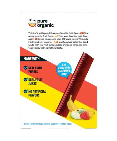 Organic Layered Fruit Bars - Strawberry Banana | Gluten Free Vegan Fruit Snacks (24 Bars) - Buy Online on SooperMarket.com