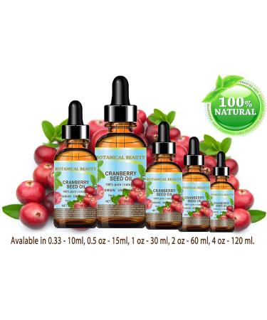 Cranberry Seed Oil 100% Pure Natural Unrefined Virgin Cold Pressed - 10ml Anti-Aging Face & Hair Oil | Botanical Beauty - Buy Online on SooperMarket.com