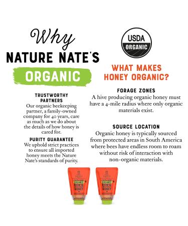 Nature Nate's 100% Pure Organic Raw Honey - 32 oz No-Drip Squeeze Pouches | USDA Certified, No Additives - Buy Online on SooperMarket.com