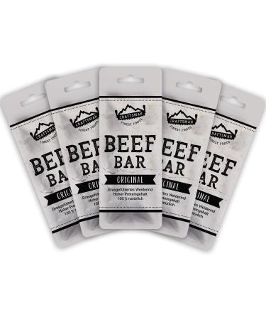 Craftsman Beef Bar Original (5 x 28 g) |Jery Riegel Set |Jery Bar |100% natural beef bar |Without added sugar |High protein bar |Meat snack gluten -free 28 g (5 pack)