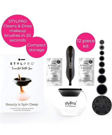STYLPRO Original Gift Set: Electric Makeup Brush Cleaner & Dryer with 8 Collars - Fast & Automatic Spinning Cleaner with Heat-Resistant Bowl - Brush Cleanser Kit - Buy Online on SooperMarket.com