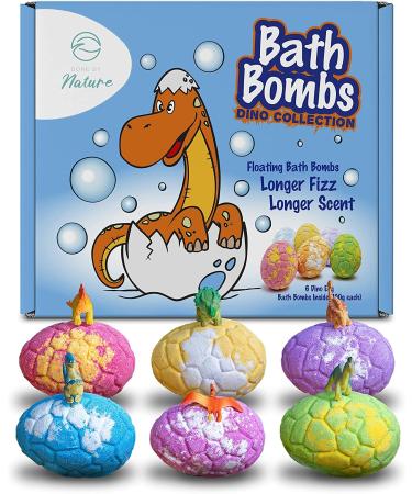 Dino Egg Bath Bombs 6 Pack with surprise dinosaur Inside! 100% Child safe !
