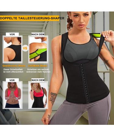 Chumian Ladies Sauna Sweat Training Tank Top - Neoprene Corset Shapewear for Fitness & Abs - Black M - Buy Online on SooperMarket.com