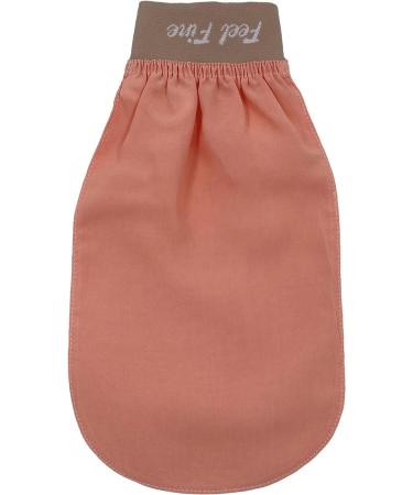 Turkish 100% Silk Exfoliating Gloves - Body Scrub Mitt for Men and Women by Feel Fine - Salmon Pink - Buy Online on SooperMarket.com