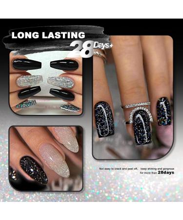 8 Colors Dip Powder Nail Set - Classic Black White & Gray Collection | DIY Glitter Pastel Nail Kit for Women | No Nail Lamp Required - Buy Online on SooperMarket.com