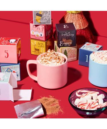 Thoughtfully Gourmet 12 Days of Christmas Hot Chocolate Gift Set - Festive Flavors Include Rocky Road, Cookies and Cream, Pumpkin Pie - Set of 12 - Buy Online on SooperMarket.com