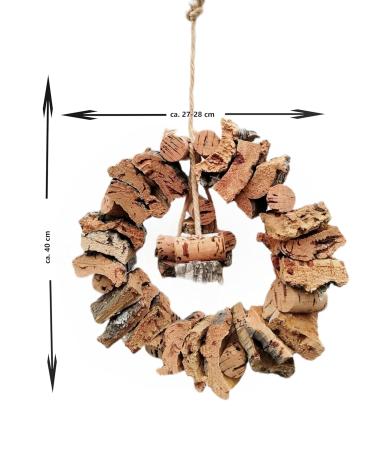 Large Cork Ring XL for Birds | Swing Play & Nibble | Perfect for Large Birds | Eco-Friendly Cork Bark - Buy Online on SooperMarket.com