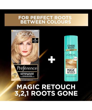 L'Oreal Paris Preference Hair Dye 8 California - Long-Lasting Luminous Permanent Hair Colour - Buy Online on SooperMarket.com