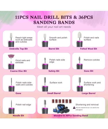 Zoccee 11-in-1 Electric Nail Cutter with LED Light - Gel & Acrylic Nail Manicure Set 22000 RPM Gray - International Shipping Available - Buy Online on SooperMarket.com