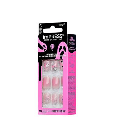 Buy KISS imPRESS Halloween Press-On Manicure - Chip Proof Smudge Proof Waterproof Pink Nails with PureFit Technology | Short Square Shape Prep Pad & Accessories - Buy Online on SooperMarket.com