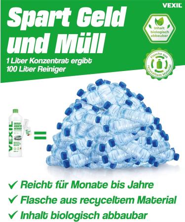 Vexil Floor Cleaner for Wiping Robots - 1L Power Concentrate | Biodegradable Strip-Free Solution for Parquet Tiles & Laminate - Made in Germany - Buy Online on SooperMarket.com