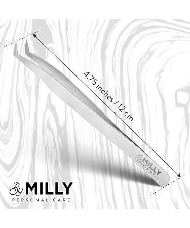 MILLY Professional Volume Eyelash Extension Tweezers | Curved Precision Closure Tips | Titanium Coated Stainless Steel | 12 cm (4.72 inches) - Buy Online on SooperMarket.com