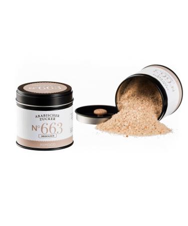 Organic Arabic Sugar N 663 - perfect for oriental coffee in an elegant spice jar with double aroma lid content: 110g