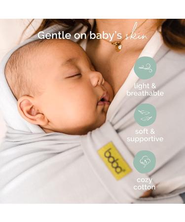 Boba Bliss Hybrid Baby Carrier: 2-in-1 Newborn to Toddler Baby Wrap & Carrier in Grey - Hip-Healthy, No-Tie Design - Soft & Stretchy Sling for Babies 7-35 lbs - Buy Online on SooperMarket.com