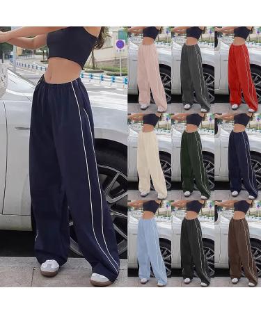 Gufesf Women's Cargo Parachute Pants - Low Waist Y2K Style | AK-F-Red Medium - Buy Online on SooperMarket.com