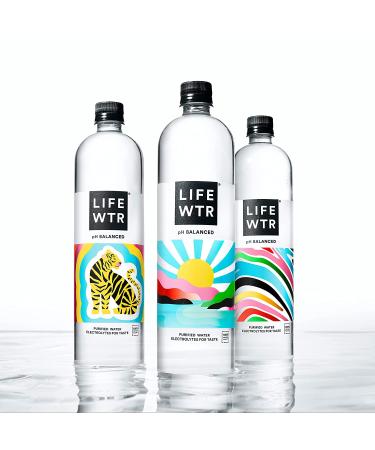 LIFEWTR Premium Purified Water 16.9 Fl Oz Bottles, pH Balanced with Electrolytes | 100% Recycled Plastic | Pack of 12 - 500ml - Buy Online on SooperMarket.com
