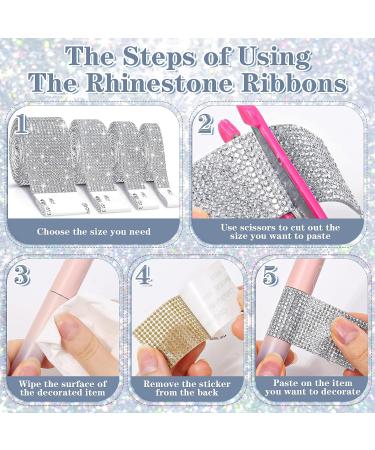 8 Yard Silver Self Adhesive Rhinestone Ribbon Roll - Rhinestone Ribbon for DIY Arts and Crafts, Wedding Decor, Car Decoration - Cludoo - Buy Online on SooperMarket.com