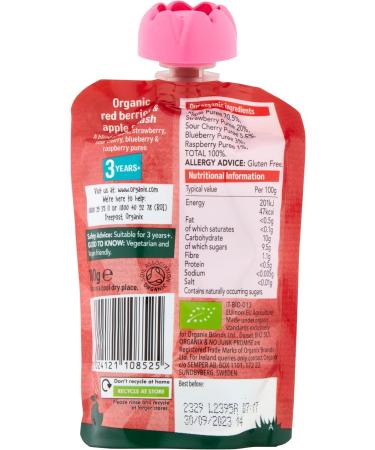 Organix Kids Red Berries & Apple Organic Smash Pouch 3+ Years 100 g (Pack of 6) - Buy Online on SooperMarket.com