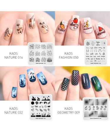 Alexnailart 10 Pieces Nail Stamping Plates Set with Multi-Patterns for Nail Design - Manicure Stencils Tool with Storage Bag (Set5) - Buy Online on SooperMarket.com